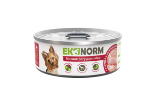 Ekonorm Мясное рагу 100 г для собак с курицей и потрошками (6шт)