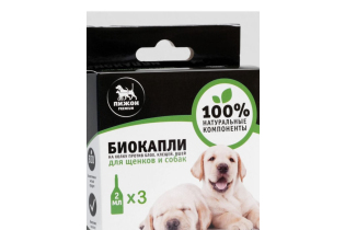 Биокапли «ПИЖОН» Premium для собак от блох и клещей, до  40 кг, 3х2 мл