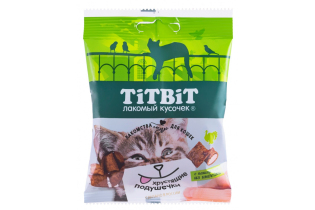 Хрустящие подушечки TitBit для кошек с паштетом из индейки (30 г х 5 шт.)