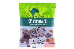 Хрустящие подушечки TitBit для кошек с паштетом из ягненка (30 г х 5 шт.)