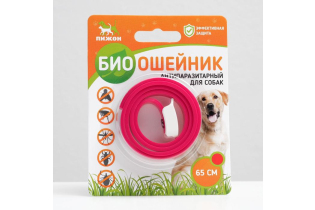 Биоошейник антипаразитарный «ПИЖОН» для собак от блох и клещей, красный, 65 см