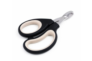 Ножницы-когтерезы «Пижон» Premium с эргономичной ручкой, отверстие 8 мм, чёрно-бежевые