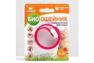 Биоошейник антипаразитарный «ПИЖОН» для кошек от блох и клещей, красный, 35 см